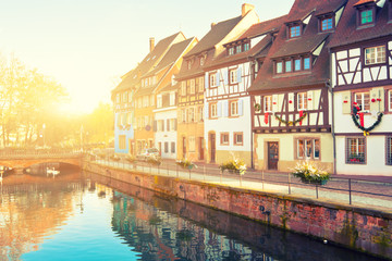 Naklejka premium Medieval houses in Colmar, France