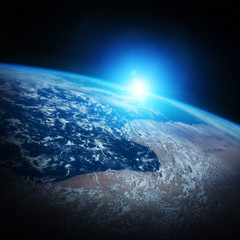 Planet Earth view 3D rendering elements of this image furnished by NASA