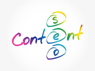 Content SEO (Search Engine Optimization) acronym, business concept