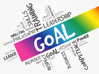 GOAL word cloud collage, business concept background