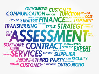 ASSESSMENT word cloud collage, business concept background