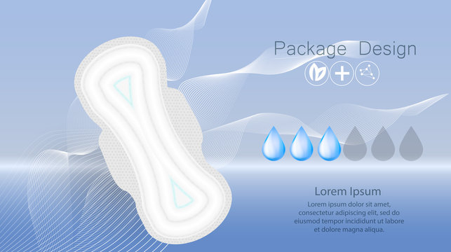 Realistic Sanitary Napkin On A Bright Trendy Background, 3d Illustration,