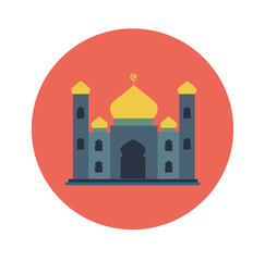 Islamic Flat Icon, Mosque icon-Vector Flat Design