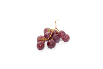 red grapes isolated on white background