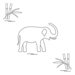 Stylized icon of elephant and bamboo.