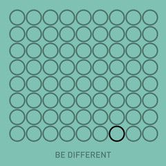 Abstract concept of being different using circles. Vector illustration.