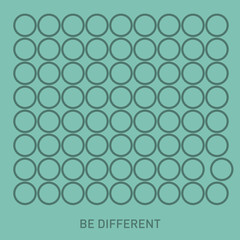 Abstract concept of being different using circles. Vector illustration.