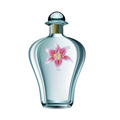 bottle with essence on white background