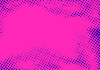Bright pink layout with dotted retro grain pattern over