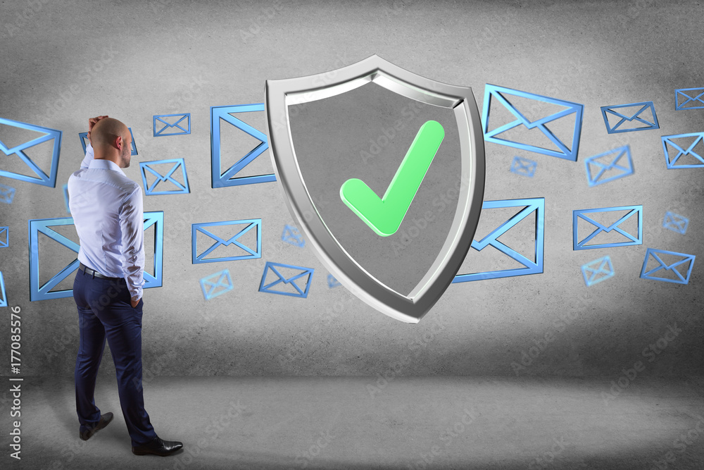 Poster shield symbol displayed on a futuristic interface - 3d rendering