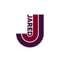 J letter logo, Jared name