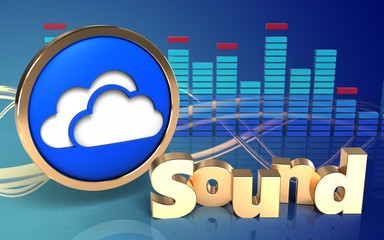 3d clouds symbol 'sound' sign
