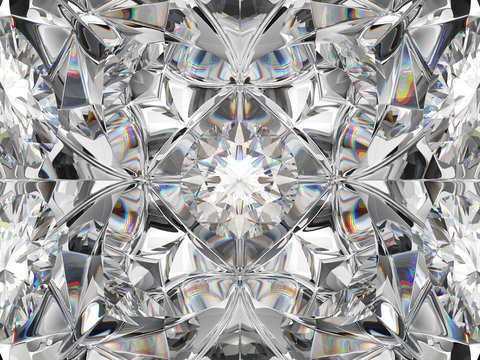 Diamond closeup and kaleidoscope pattern