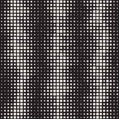 Modern Stylish Halftone Texture. Endless Abstract Background With Random Size Squares. Vector Seamless Chaotic Mosaic Pattern.