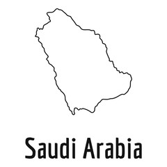Saudi Arabia map thin line vector simple