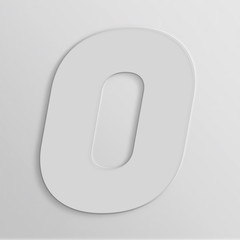 3D White Number Zero