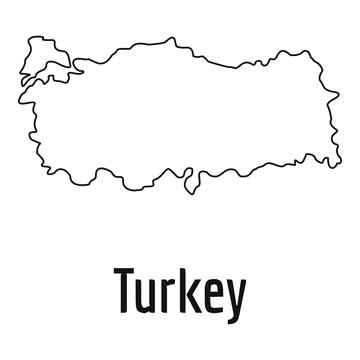 Turkey Map Thin Line Vector Simple