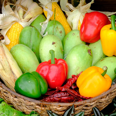 fruit and vegetable in basket