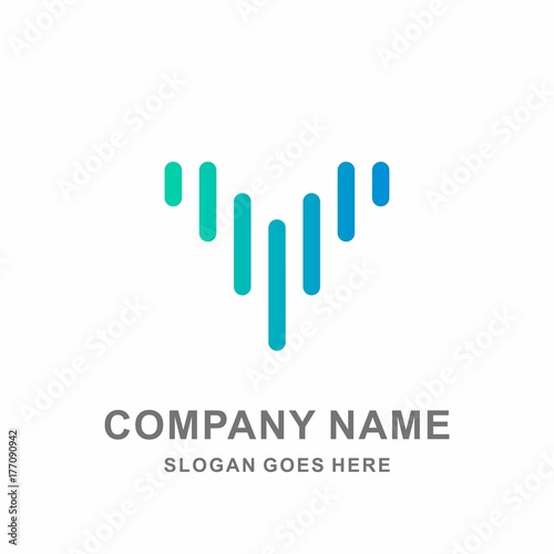 Geometric Bird Wings Flying Digital Technology Computer Business Company Stock Vector Logo Design Template