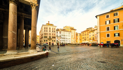 Fototapeta na wymiar square of pantheon in Rome
