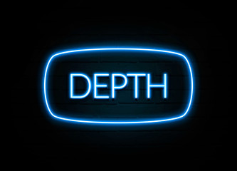 Depth  - colorful Neon Sign on brickwall