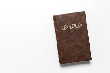 Bible book christian brown on white