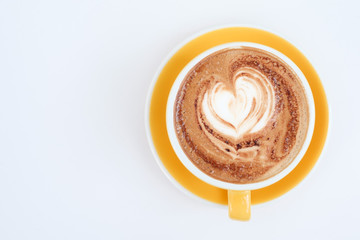 hot mocha on table