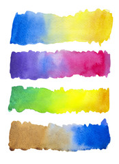 Watercolor hand-drawn gradients of different colors