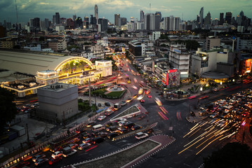 Bangkok Cityscape on night and long exposure