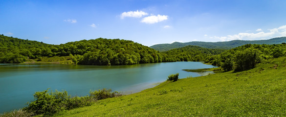 Beautiful view of high mountain lake