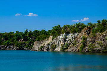 Beautiful lake in abandoned granite quarry