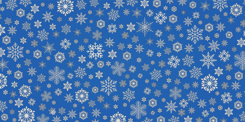 Winter & Christmas background snowflake - vector pattern - obrazy, fototapety, plakaty