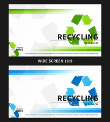 Recycling research cover vector illustration. Presentation cover template for ecological (recycle) report graphic design. Annual report layout creative concept.