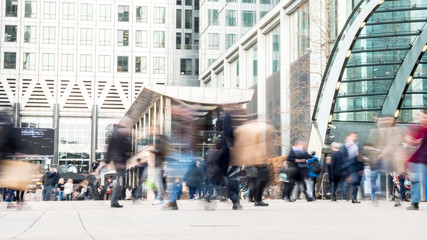 Obraz premium London Docklands commuters