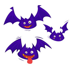 Set of 3 Bats isolated on a white background
