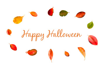 Herbstlaub mit Textbeispiel Happy Halloween
