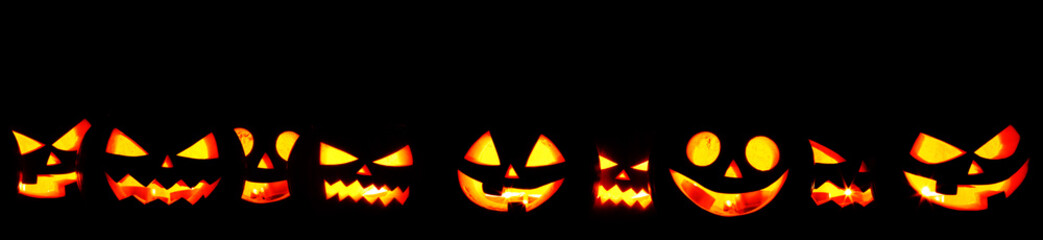 Fototapeta premium Dynie Halloween na czarno