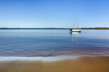 Malagasy dhow at low tide