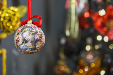 beautiful Christmas toy hanging on the Christmas tree