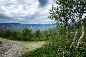 The road that goes to beautiful mountains