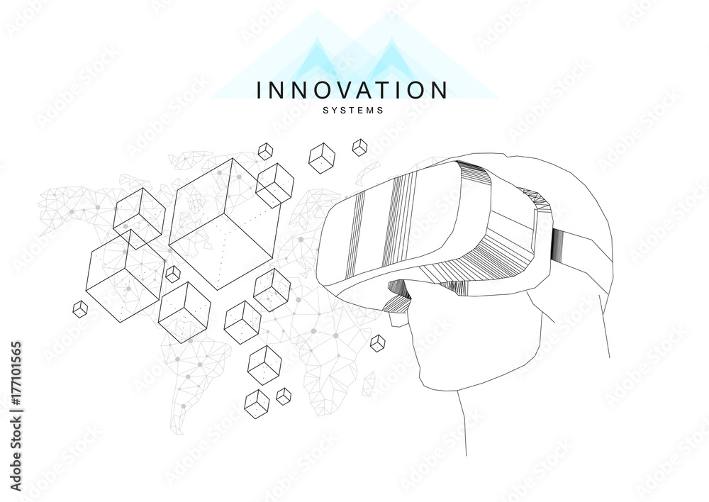 Canvas Prints future technics innovation systems layouts in polygonal contour line composition