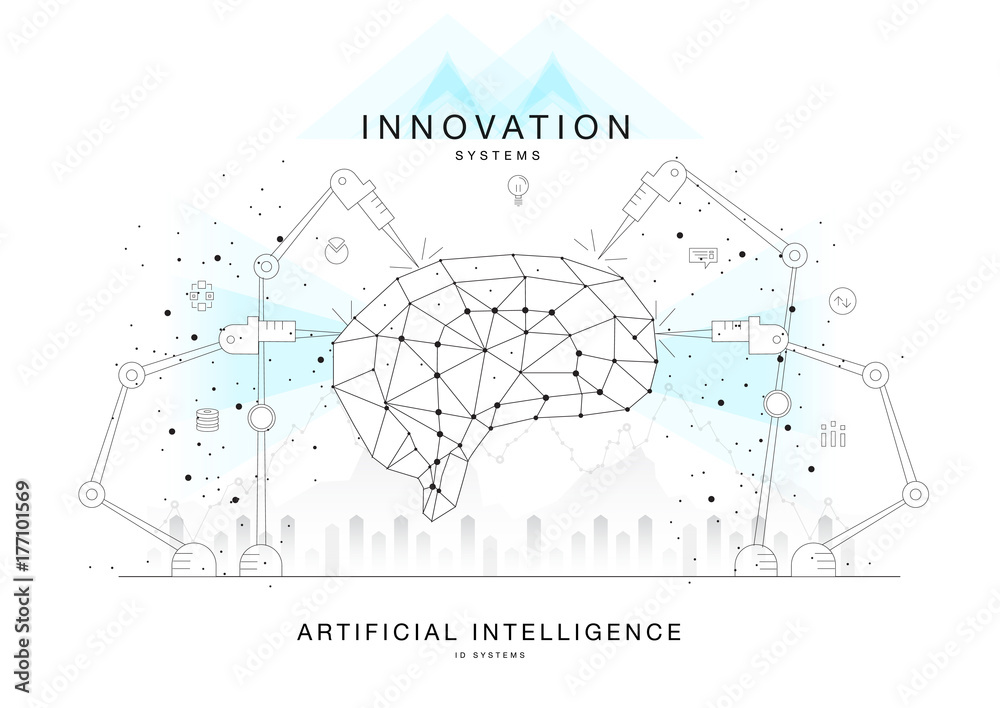 Sticker future technics innovation systems layouts in polygonal contour line composition