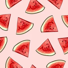 Afwasbaar Fotobehang Watermeloen Watermeloen naadloos patroon