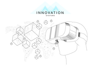 Future technics Innovation systems layouts in polygonal contour line composition
