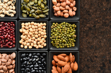 collection of different legumes for background