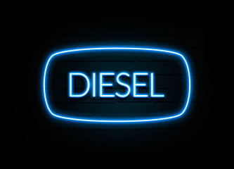 Diesel  - colorful Neon Sign on brickwall