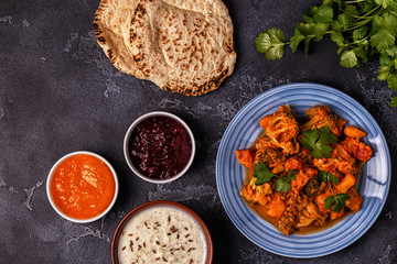 Traditional Indian curry with vegetables.