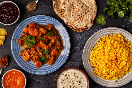 Traditional Indian curry with vegetables.
