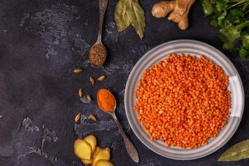 Lentils with spices.