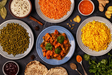 Traditional Indian curry with vegetables.